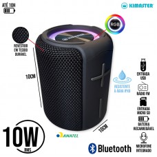 Caixa de Som Bluetooth K400X KIMASTER - Preto Cinza